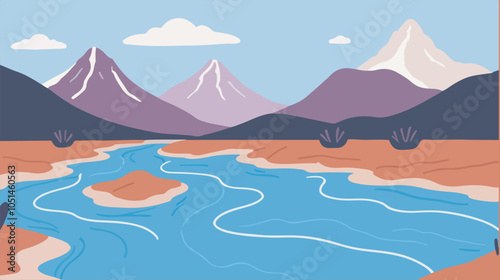 Art and Illustration of river perfect for design