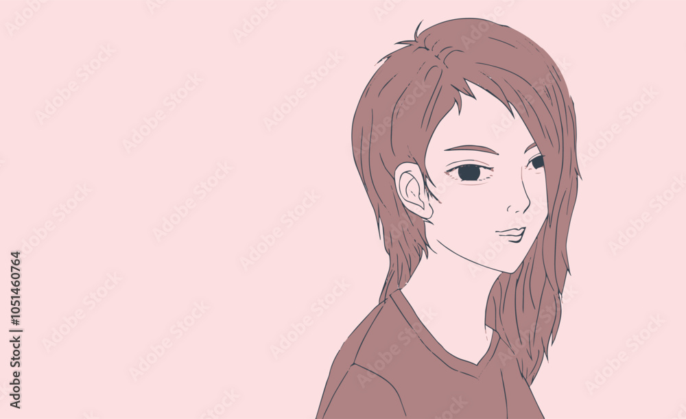 Cute woman in background, illustration vector, eps, cartoon Cute woman in background, illustration vector, eps, cartoon