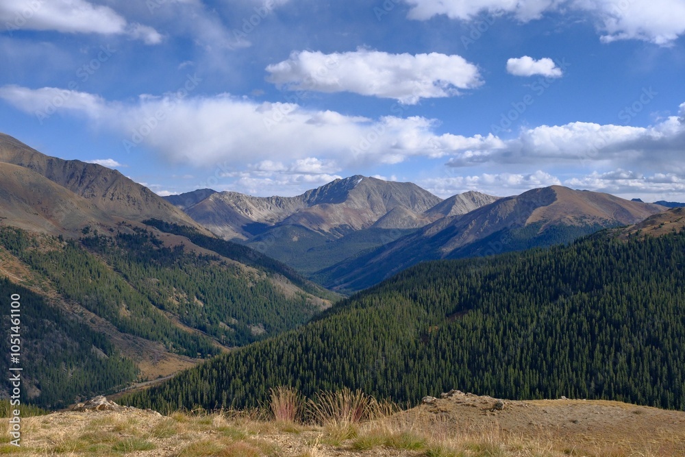 Scenic Mountainous Landscape with Blue Sky Scenic Mountainous Landscape with Blue Sky