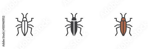 Bedbug different style icon set