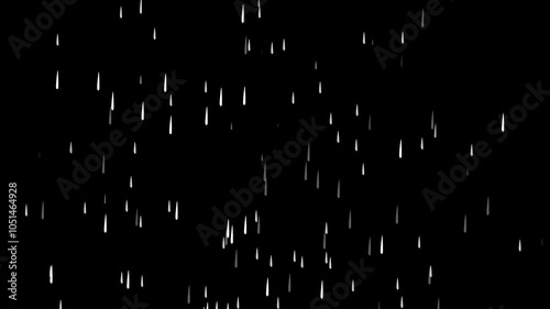 Rain animation on black background