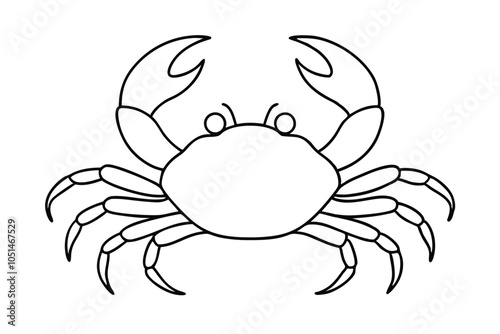 Crabs line art vector illustration. EPS File