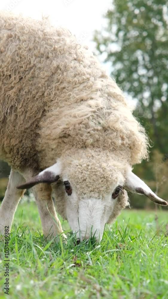 flock of blackface welsh sheep in a meadow on lush farmland. sheep eating grass on a field flock of blackface welsh sheep in a meadow on lush farmland. sheep eating grass on a field