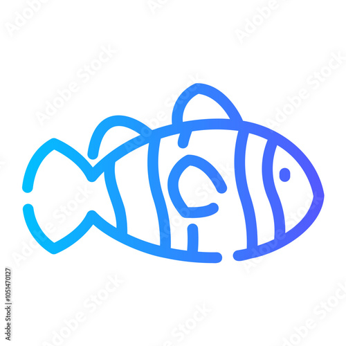 clown fish Line Gradient Icon