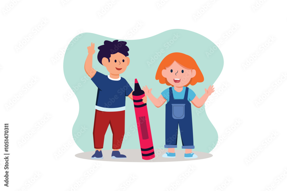 Children's Day Flat Design Illustration Children's Day Flat Design Illustration