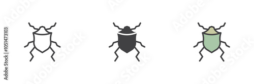 Stink bug different style icon set