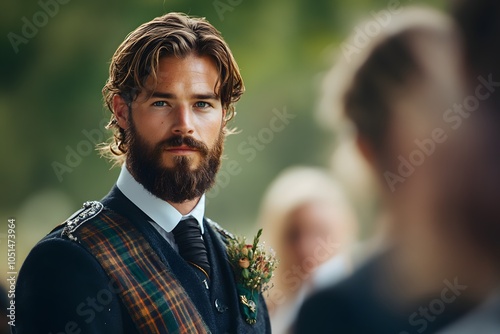 Scotland wedding. couple in kilts during wedding ceremony