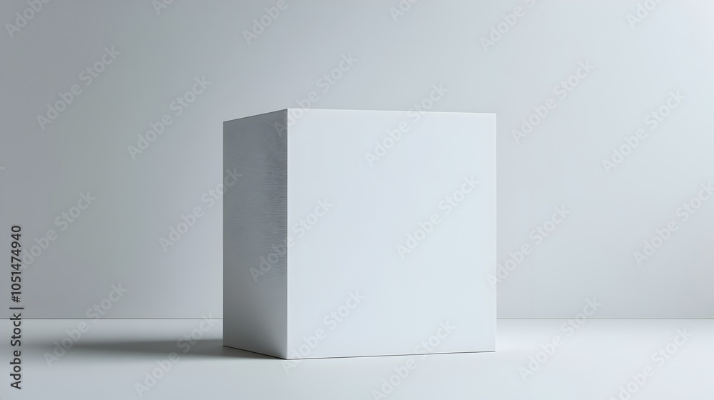 Minimalist White Cube in Digital Studio Background Minimalist White Cube in Digital Studio Background
