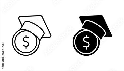 Student loan linear icon set. Credit to pay for university education. vector illustration on white background