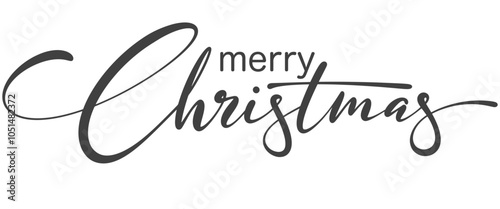 Merry Christmas lettering. Seasonal greeting card template. Vector eps