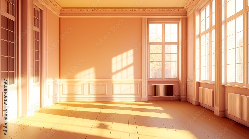 Obraz premium Modern pink interior room poster background