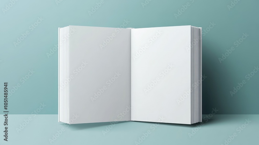 A realistic mockup of a standing white hardcover book in a 3D vector design, with soft shadows and clean lines A realistic mockup of a standing white hardcover book in a 3D vector design, with soft shadows and clean lines