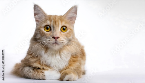 A charming portrait of a cat featuring its captivating eyes and soft fur, showcasing the beauty of this adorable domestic animal