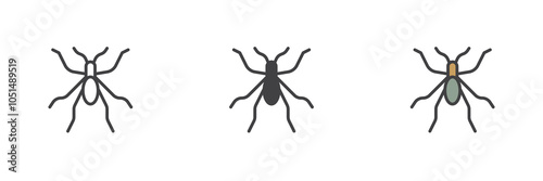Bedbug different style icon set