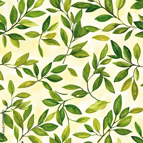Elegant Olive Leaf Fabric Pattern Design