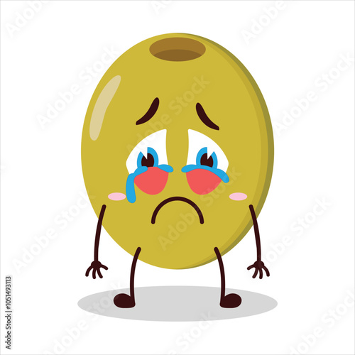 cute cry expression of olive character