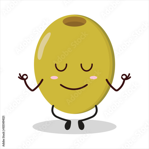 cute yoga expression of olive character