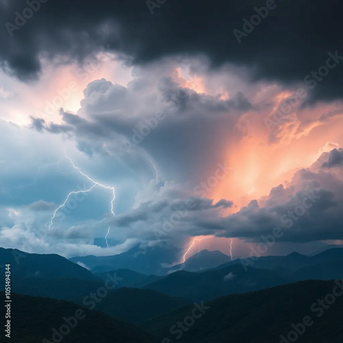 lightning in the mountains