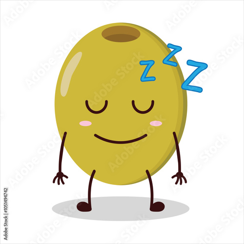 cute sleep expression of olive character