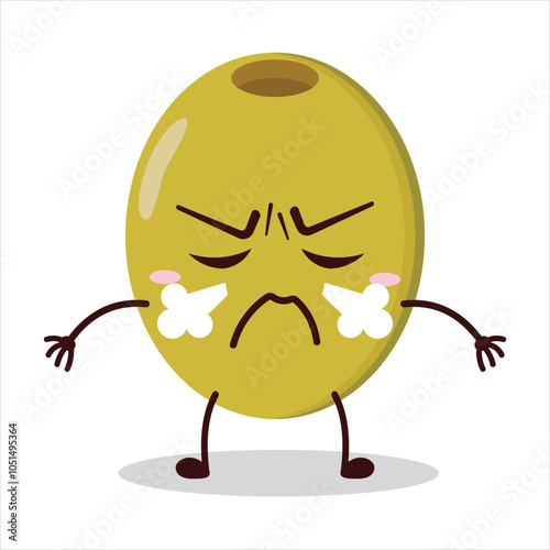 cute mad expression of olive character