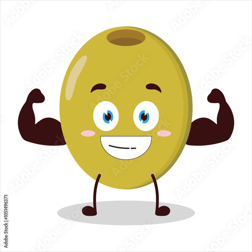 cute masculine healthy athlete expression of olive character