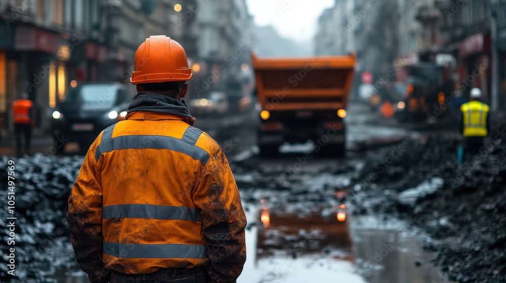 worker on the road worker on the road