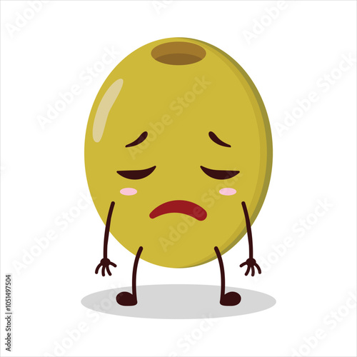 cute tired expression of olive character