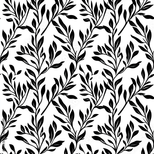 Elegant Olive Branch Pattern with Detailed Veins