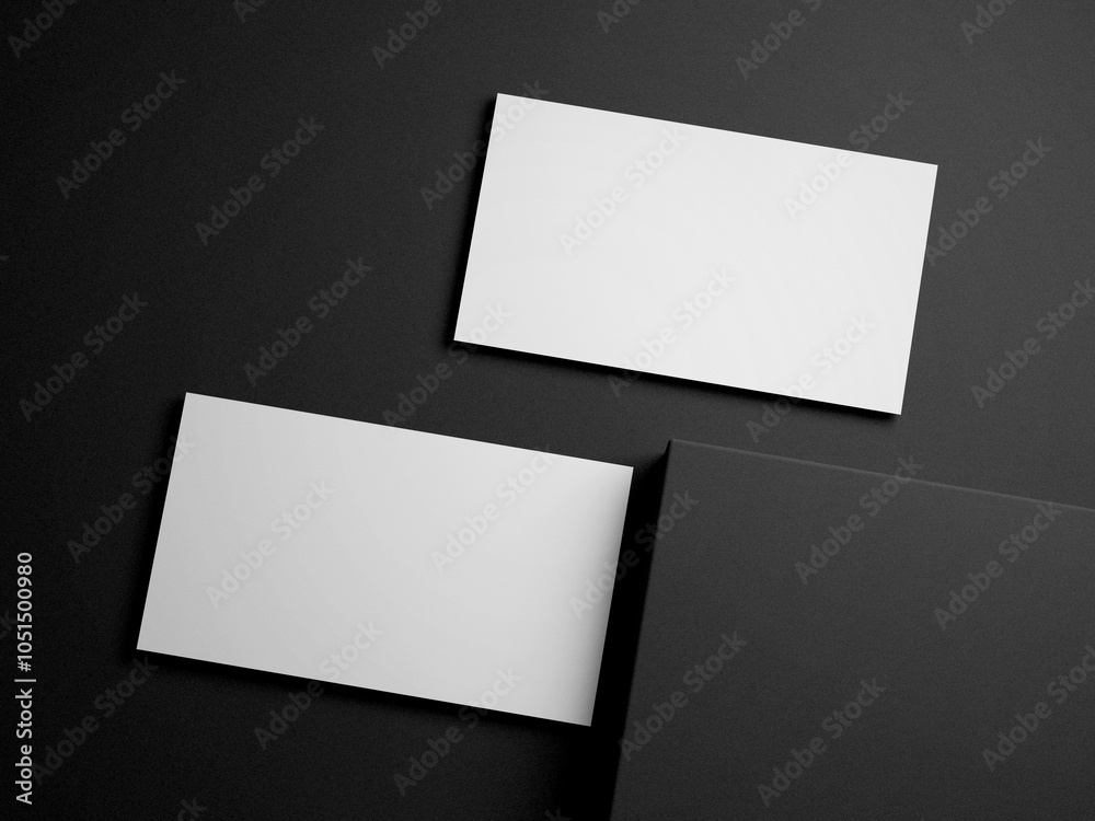 Business card on black background Business card on black background