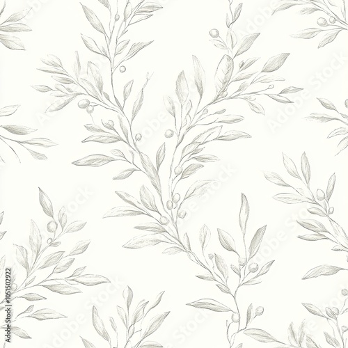 Elegant Seamless Fabric Pattern in Soft Olive Tones