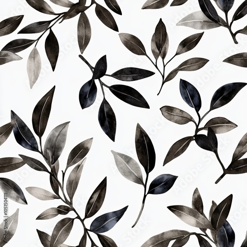 Olive Leaf Seamless Pattern Design