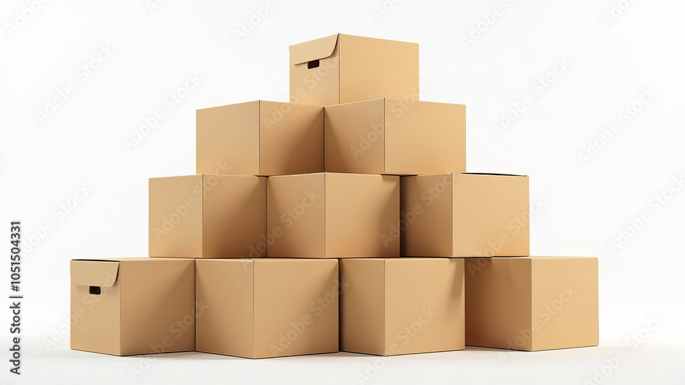 Empty cardboard box on a white background. Copy space. Empty cardboard box on a white background. Copy space.