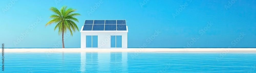 Fototapeta premium Beachfront Solar Powered Vacation Home Design