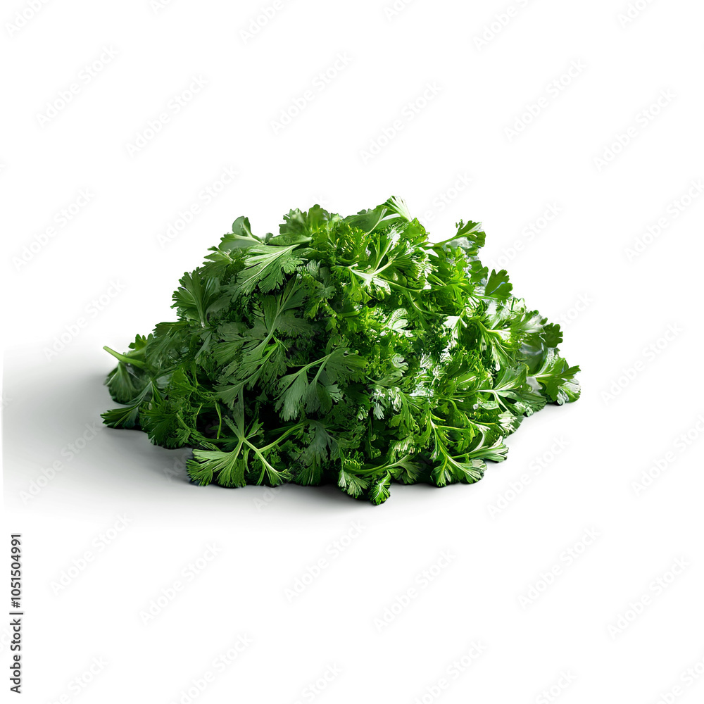 Fototapeta premium Parsley dried and dark green clustered in the center warm lighting top view food and