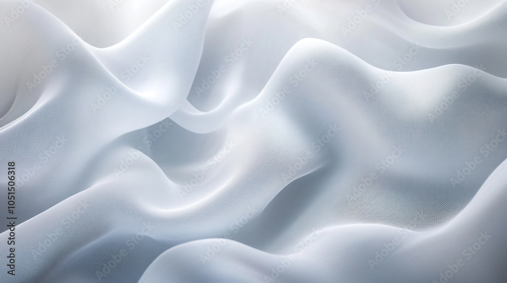 Fototapeta premium Soft white fabric draped gracefully in natural light creating an elegant and serene atmosphere
