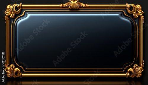 Ornate Gold Frame with a Black Background