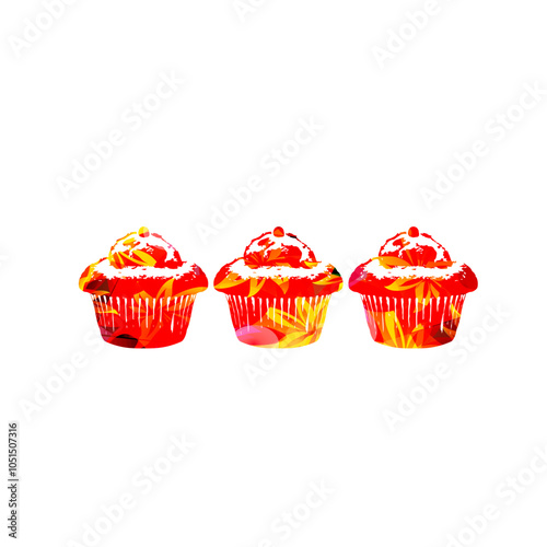 Colorful muffin cake vector illustration