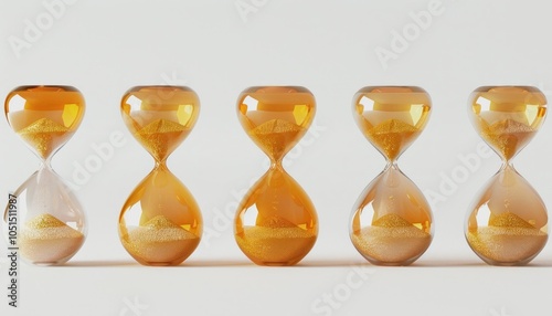 Hourglass, time management, patience, countdown, sandy interior, glass design, minimalist style, orange and clear, decorative elements, balance, concept of time