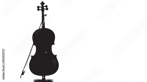 Cello silhouette isolated on white background