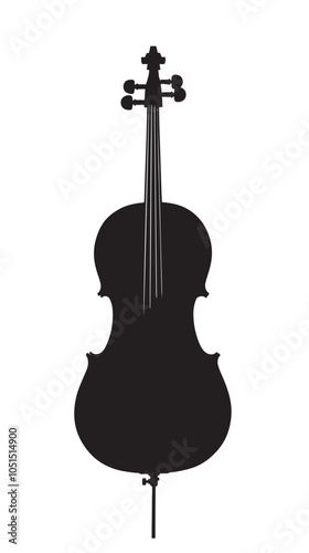 Cello silhouette isolated on white background