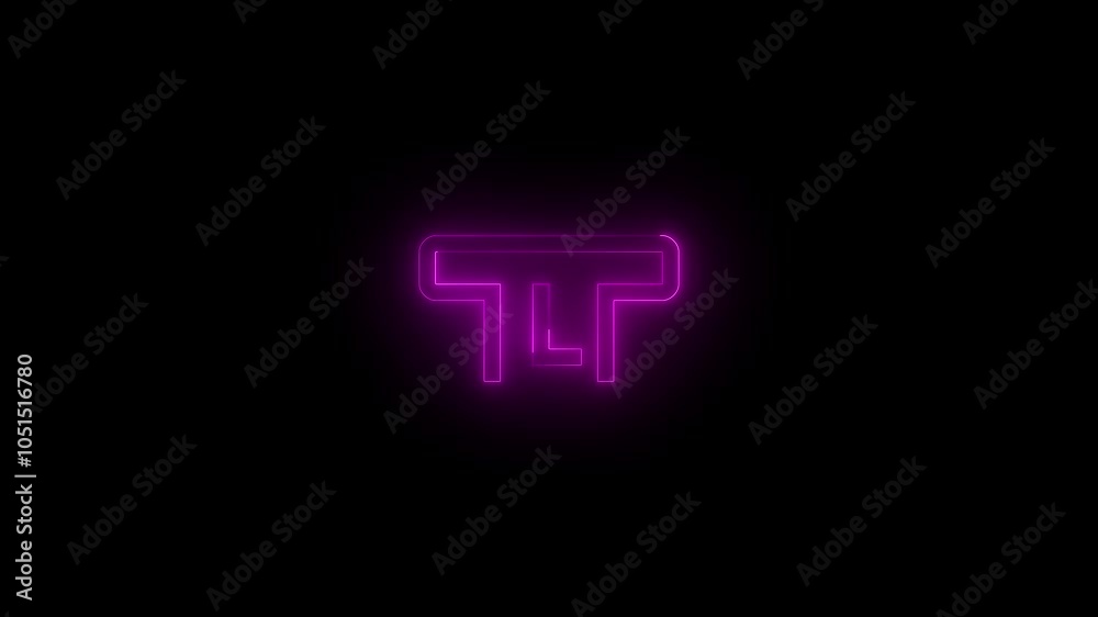 Neon left stick icon glowing black background animation Neon left stick icon glowing black background animation