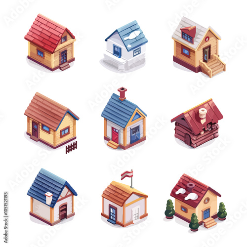 Collection home icons. House symbol. Set of real estate objects, Mortgages, Moving, New Location