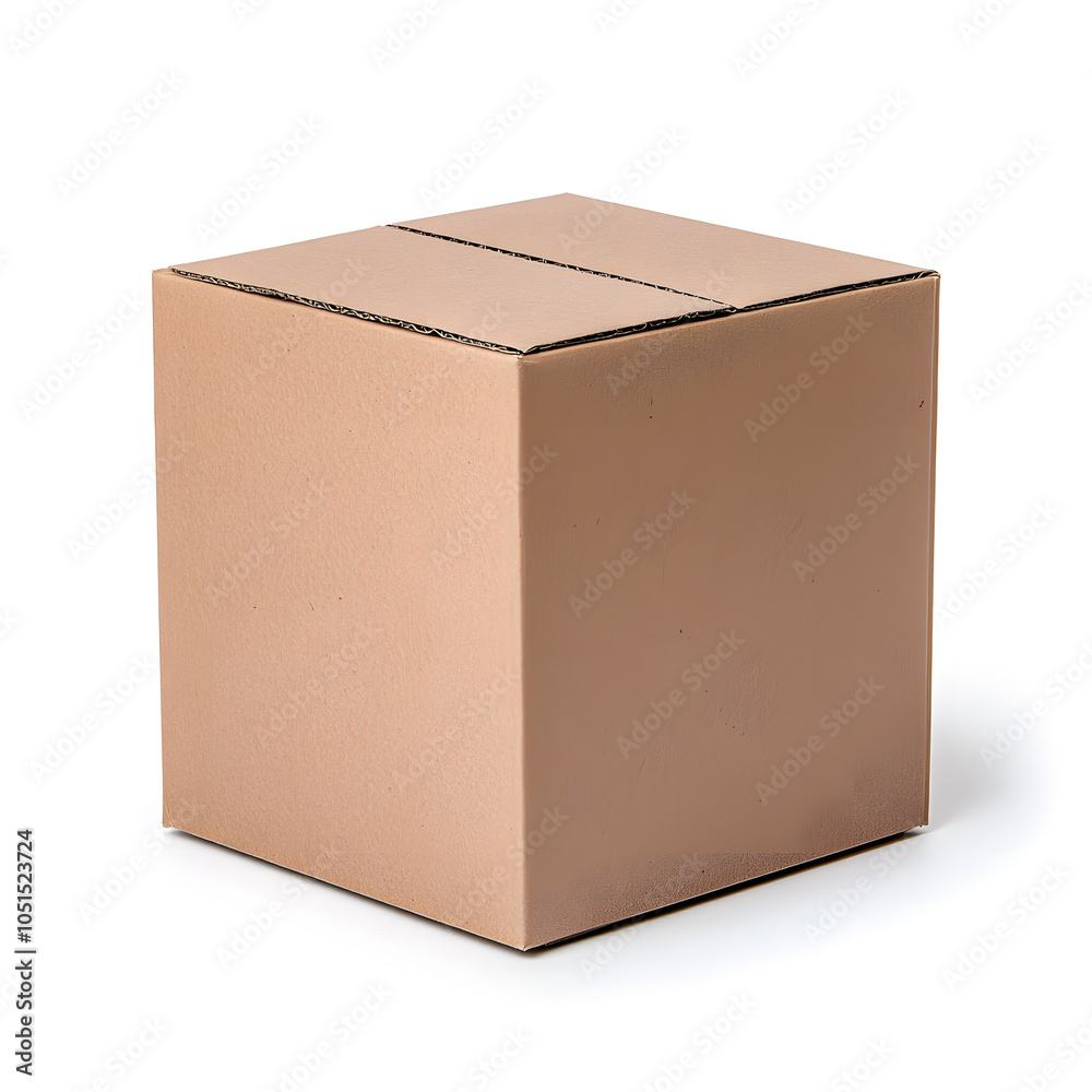 Fototapeta premium Brown Cardboard Box Mock up isolated on white background