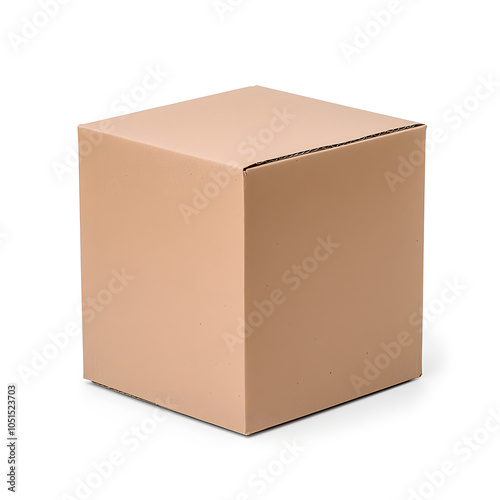 Brown Cardboard Box Mock up isolated on white background