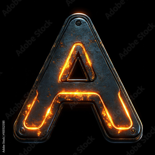 A metallic letter 