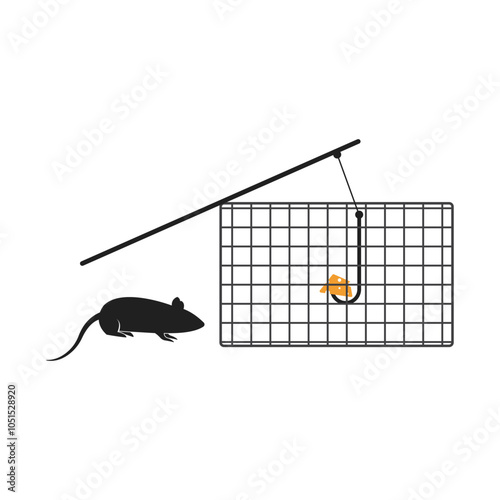 Mouse trap logo vector illustration