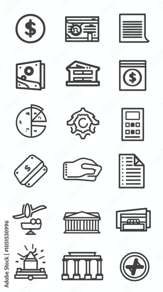 exchange bill icons set exchange bill icons set