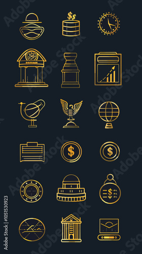 exchange bill icons set