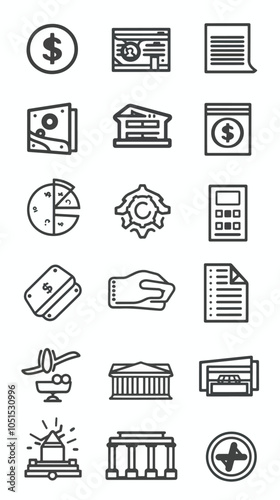 exchange bill icons set
