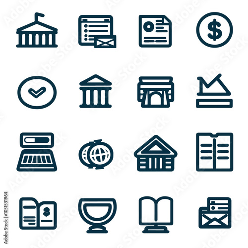 exchange bill icons set